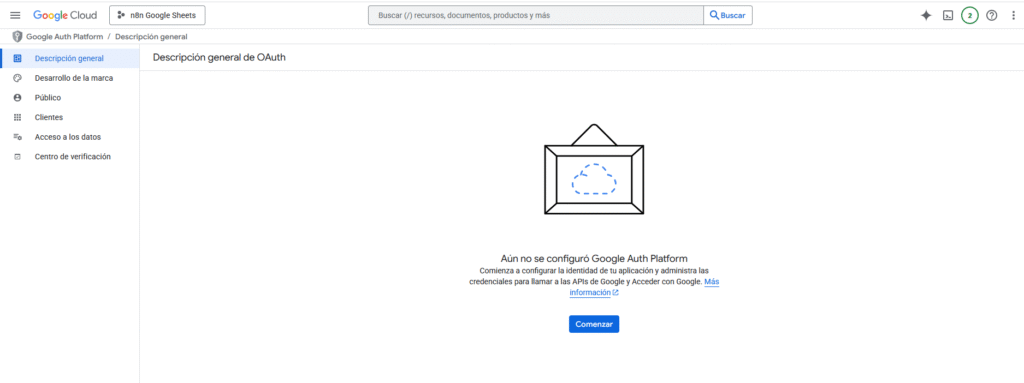 Pantalla de consentimiento OAuth